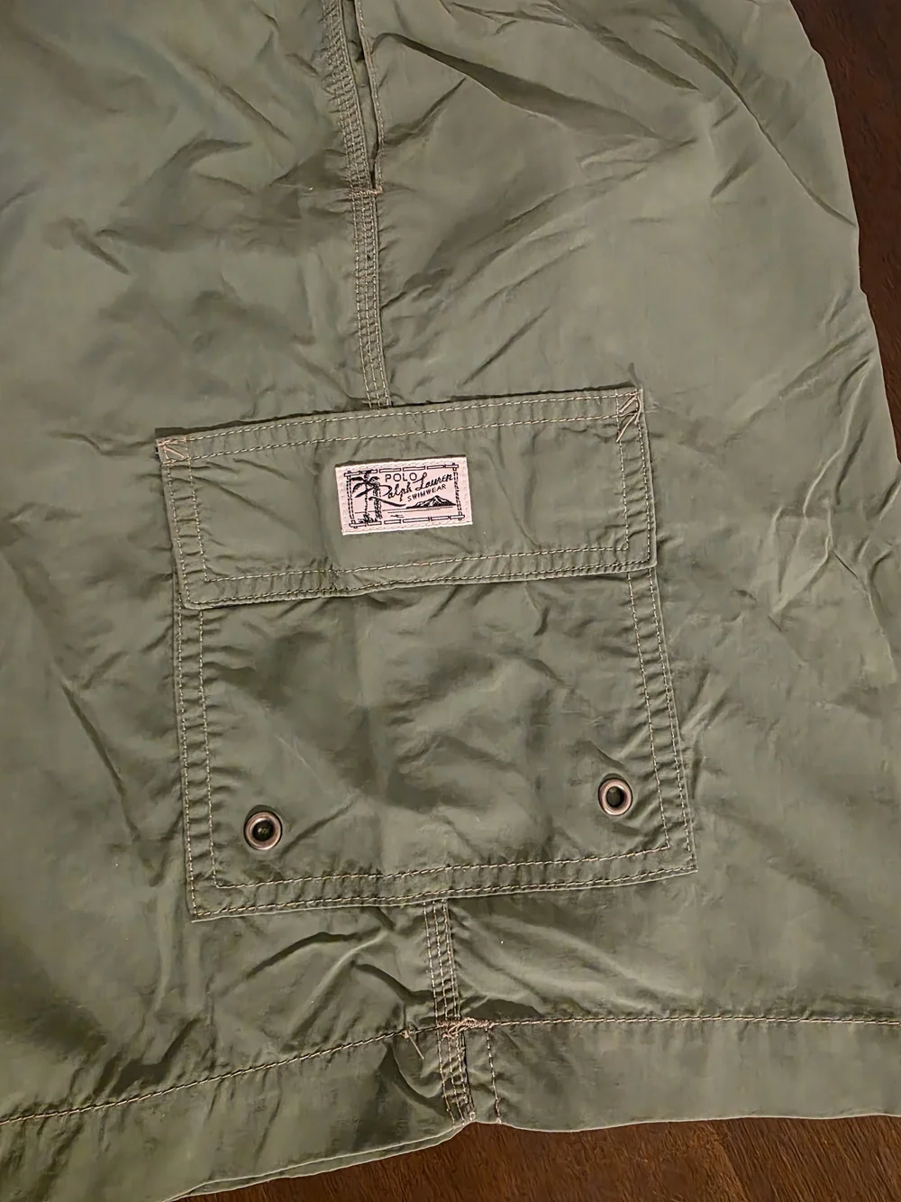 Polo by Ralph Lauren Vintage Olive Green Swim Shorts Sz XL